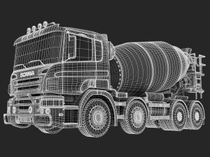 scania concrete mixer 3D Model