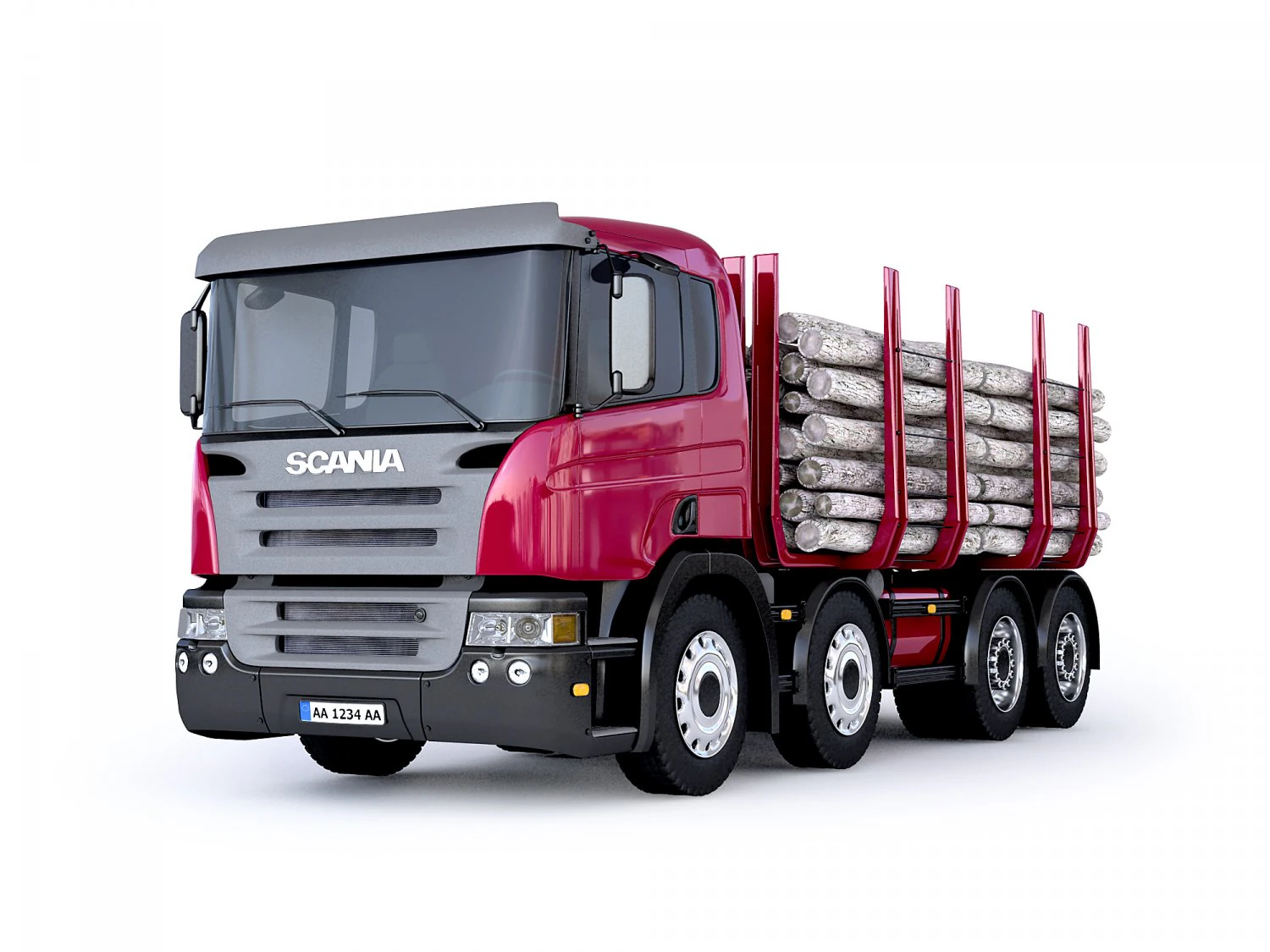 caminh&atilde;o de madeira scania Modelo 3D .c4d .max .obj .3ds .fbx .stl .blend 
