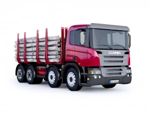caminh&atilde;o de madeira scania Modelo 3D