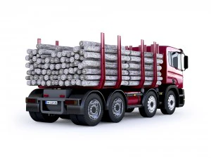 caminh&atilde;o de madeira scania Modelo 3D
