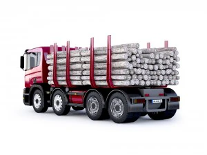 caminh&atilde;o de madeira scania Modelo 3D