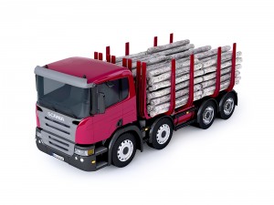 scania timber truck Modello 3D