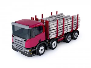 caminh&atilde;o de madeira scania Modelo 3D