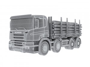 scania timber truck Modello 3D