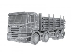 caminh&atilde;o de madeira scania Modelo 3D