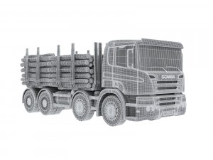 scania timber truck Modello 3D