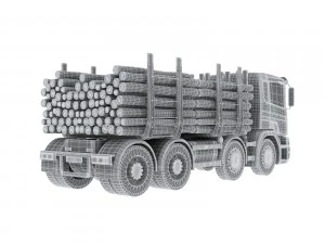 caminh&atilde;o de madeira scania Modelo 3D
