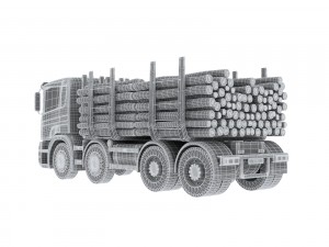 scania timber truck Modello 3D