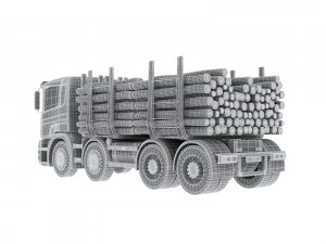 caminh&atilde;o de madeira scania Modelo 3D
