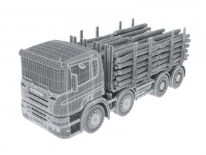 scania timber truck Modello 3D