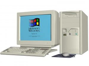 PC de escritorio antigua y antigua Modelo 3D