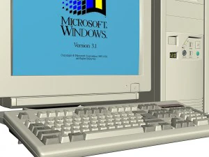PC de escritorio antigua y antigua Modelo 3D