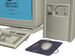 vintage old desktop pc 3D Model