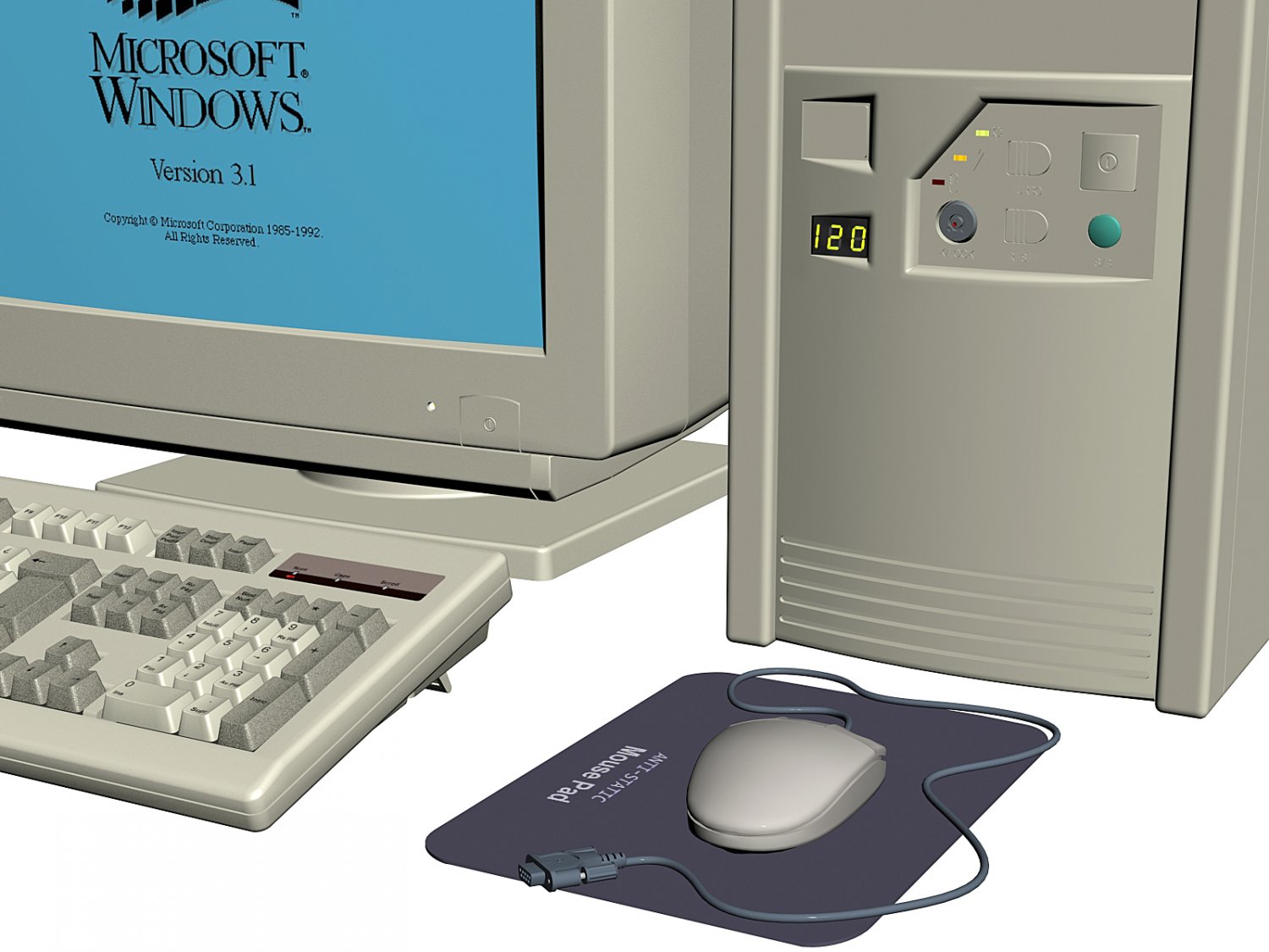 Vintage Old Desktop PC 3D Model in Computer 3DExport
