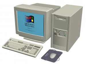 PC de escritorio antigua y antigua Modelo 3D