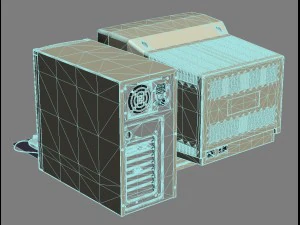 PC de escritorio antigua y antigua Modelo 3D