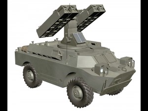 gaskin 9k31 strela rocket vehicle 3D 模型