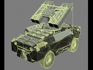 gaskin 9k31 strela rocket vehicle 3D 模型