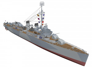 fletcher battleship 3Dモデル