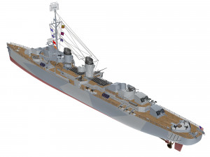 fletcher battleship Modelo 3D