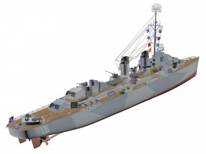 fletcher battleship Modelo 3D