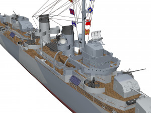 fletcher battleship Modelo 3D