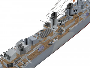 fletcher battleship Modelo 3D
