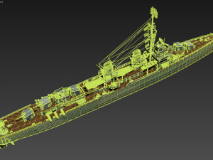 fletcher battleship Modelo 3D