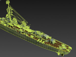 fletcher battleship Modelo 3D