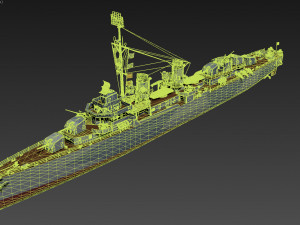 fletcher battleship Modelo 3D