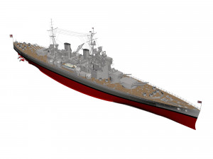 king george battleship Model 3D