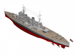 king george battleship Model 3D