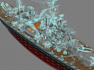 king george battleship Model 3D