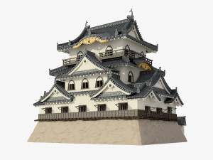 hikone japanese castle 3D 模型