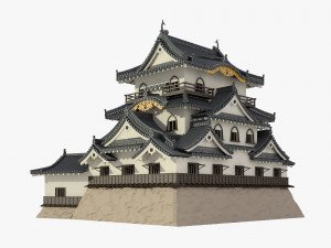 hikone japanese castle 3D 模型
