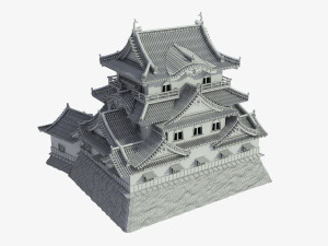 hikone japanese castle 3D 模型