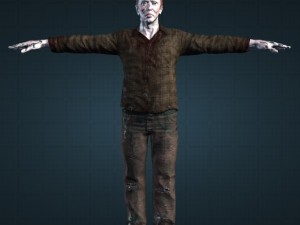 5 zombies rigged and animated 3D Модель