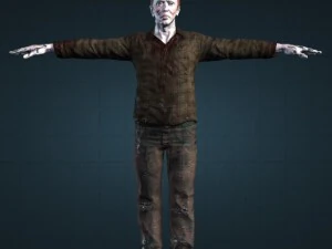 5 zombies rigged and animated 3D Model