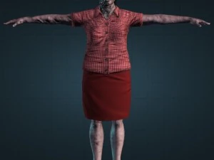 5 zombies rigged and animated 3D Model