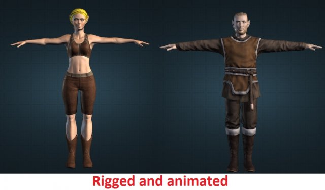 2 elf rigged and animated 3Dモデル .c4d .max .obj .3ds .fbx .stl .blend 