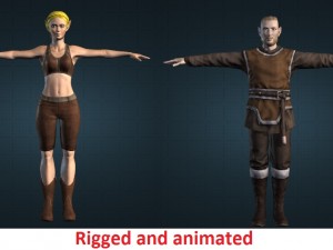 2 elf rigged and animated 3Dモデル