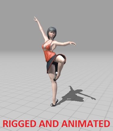 dancer woman rigged and animated 3D-Modell .c4d .max .obj .3ds .fbx .stl .blend 