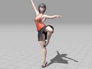 dancer woman rigged and animated 3D Model