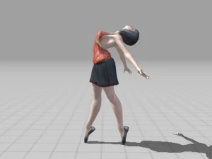 dancer woman rigged and animated 3D Model