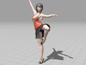 dancer woman rigged and animated 3D Model