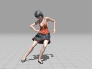 dancer woman rigged and animated 3D Model
