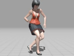 dancer woman rigged and animated 3D Model