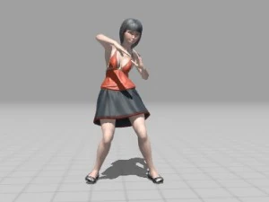 dancer woman rigged and animated 3D Model