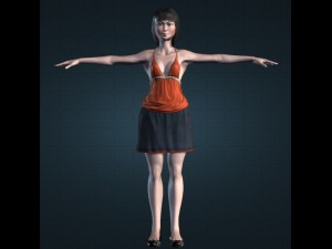 dancer woman rigged and animated 3D-Modell
