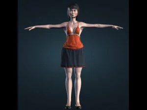dancer woman rigged and animated 3D Model
